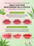 VIBELY Aloe Vera Moisturizing Lip Balm Thermochromic Jelly Lipstick Long Lasting Hydrating Lip Care Tint for Daily Use