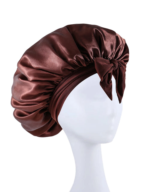 New Silk Bonnet For Sleeping Women Satin Bonnet Hair Bonnet Night Sleep Cap Scarf Wrap For Curly Hair With Tie Band For CurlyHat