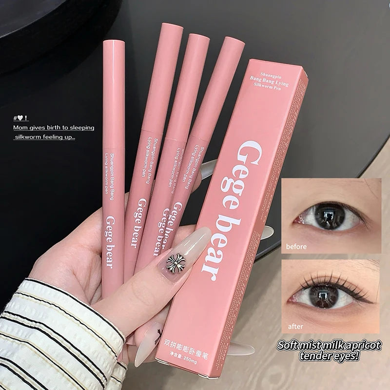 Bicolor Under Eye Pencil 2 In 1 Brightening Highlighter Nude Pink Shadow Stick Aegyo Sal Lying Silkworm Eeyshadow Lash Makeup