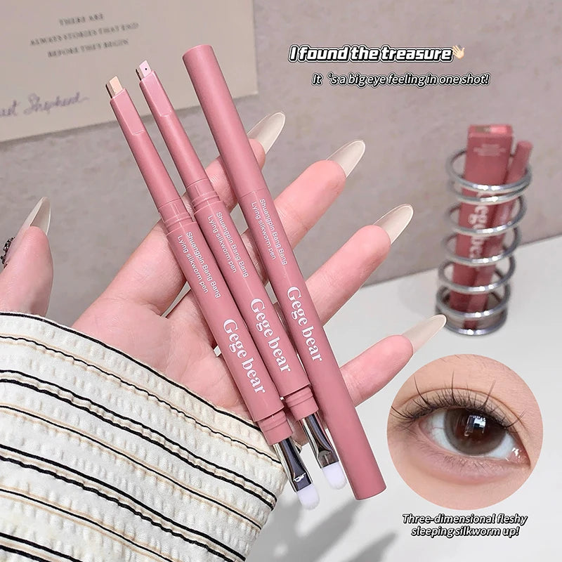 Bicolor Under Eye Pencil 2 In 1 Brightening Highlighter Nude Pink Shadow Stick Aegyo Sal Lying Silkworm Eeyshadow Lash Makeup