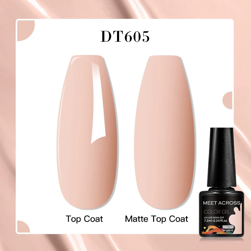 MEET ACROSS 8 Colors Mirror Gel Nail Polish Long-lasting Quick-drying Metallic Gold Silver Red Semi Permanent Varnish Nail Art