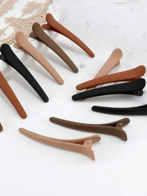 4/12Pcs Side Hair Clips, Salon Clips For Hair Cutting, Washing, Makeup And Styling, Ladies Matte Hair Clips,Back To School
