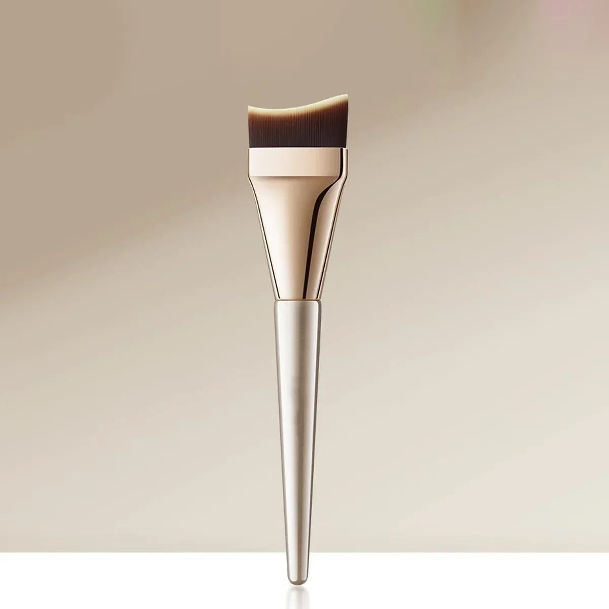 Arc-Fit Foundation Brush - Ergonomic Contour for Streak-Free Blending, Vegan Micro-Flex Bristles (Travel & Salon Use)