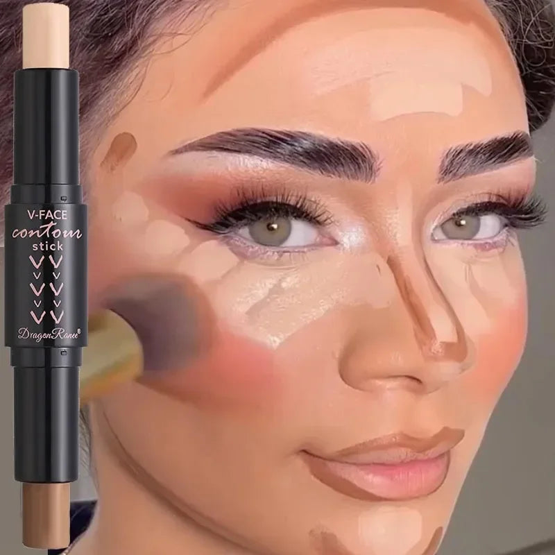 Waterproof Double-end Contouring Bronzer Stick Lasting Natural Matte Concealer Highlighter Pencil Corrector Skin Tone Pen Makeup