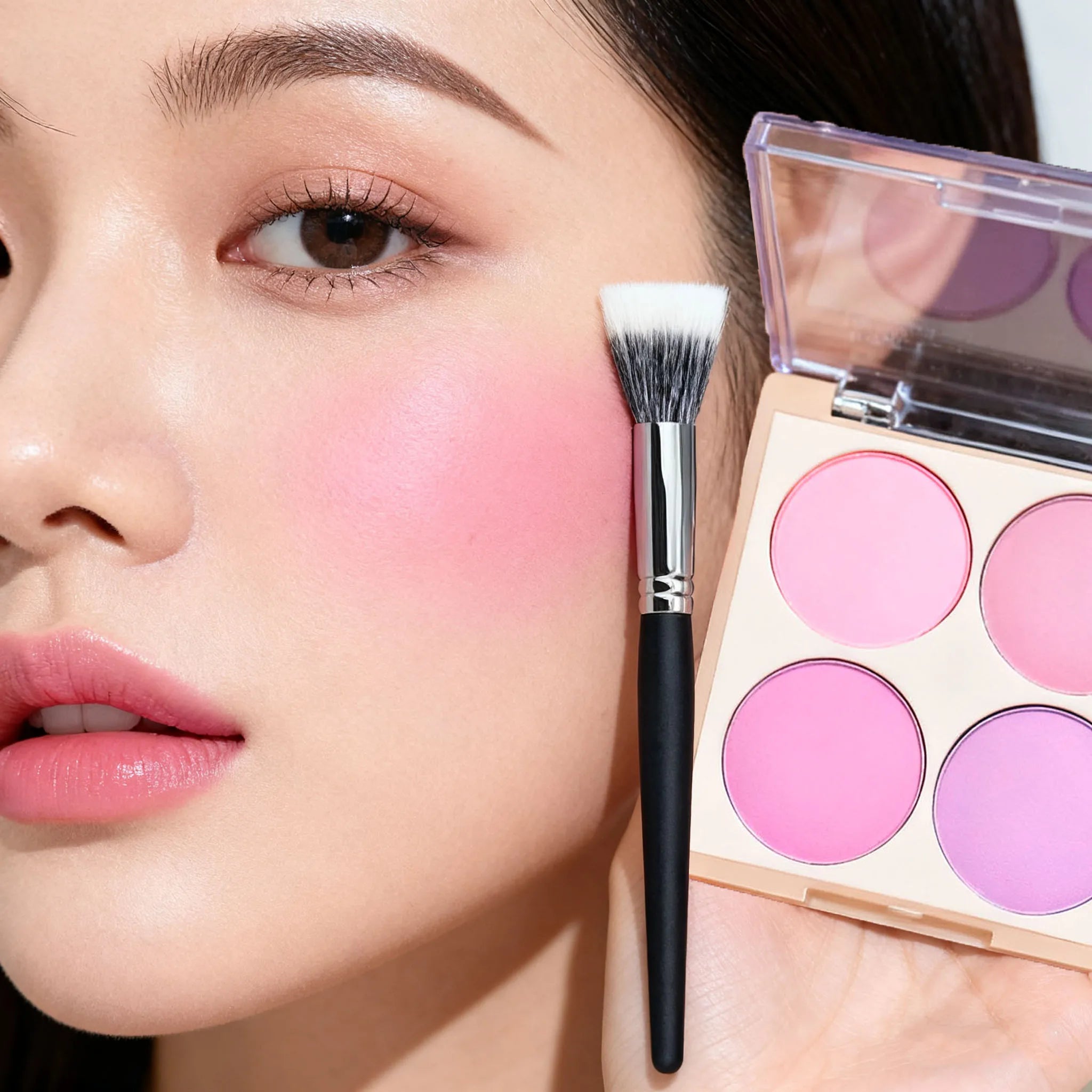 Smart 4-Color Matte Blush Palette – Natural Glow, Easy to Blend, Lightweight Cheek Color for Nude Makeup & Festival Looks