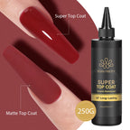 BORN PRETTY 250g Super Top Coat Base Gel Soak off UV LED Drying Long Lasting Semi Permanent Jelly Nude Pink Gel Nail Polish
