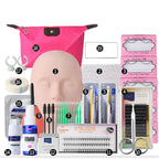 False Eyelash Extension Kit Set for Beginner Lash Brush Tweezers Glue Ring Eye Pad Eyelash Extension Supplies Lash Accessories