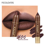 2In1 Matte Lipstick Pencil Waterproof Long Lasting Lip Brown Velvet Lip Liner Pen Lips Makeup Women Cosmetics