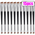 Professional Eyebrow Brush Eyeliner Angled Flat Head Blade Eye Liner Brow Contour Makeup Brushes Double-head Make Up Tools 15pcs