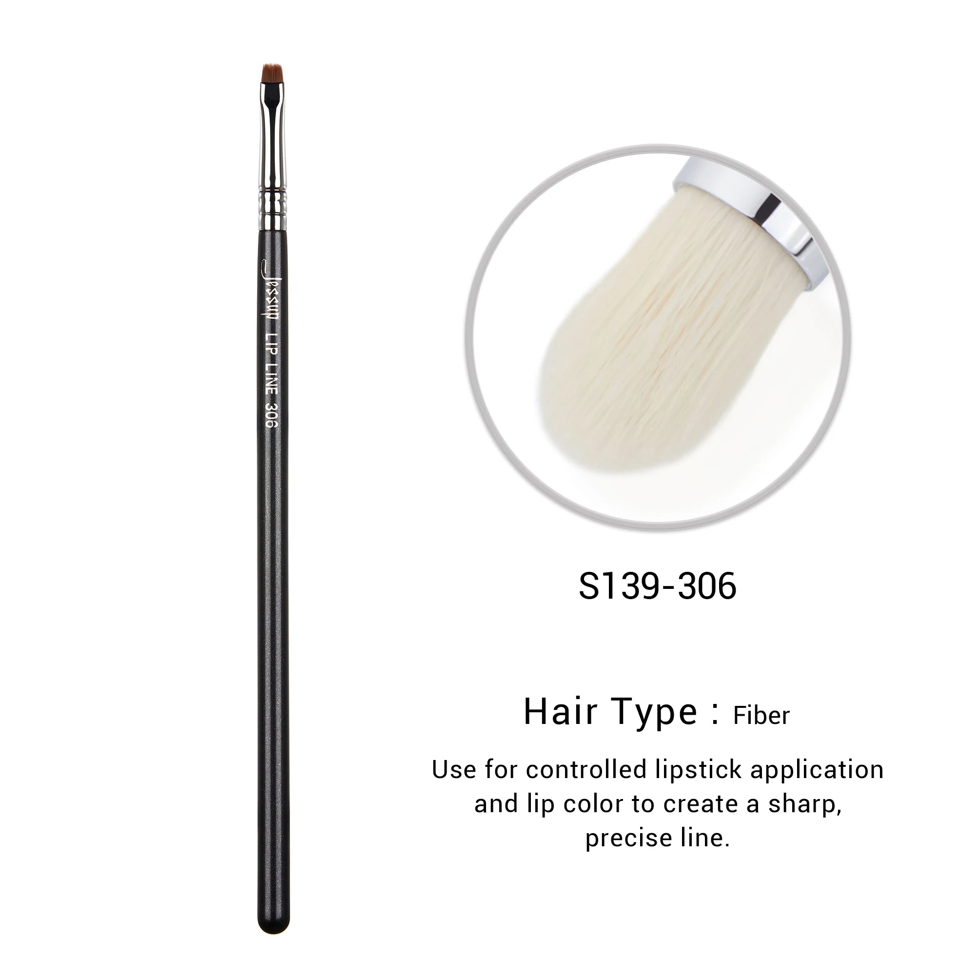 Jessup Lip Brush Professional Lip Makeup Brushes for Lipstick Streak-Free Application,Small Tongue Shape Contour Define Lips