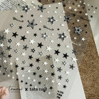 1PC 5D Korean Bronzing Nail Stickers Japanese Gold Silver Star Moon Luxury DIY Nail Art Decoration Decals Manicure Accessories