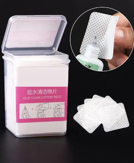 300/200/100Pcs Lint Free Cotton Pads Nail Polish Remover Pink Purple Eye Lash Glue Easy Removal Cleaning Pad for Nails Salon DIY