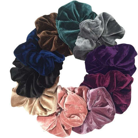 10/6/1pc Accesorios para el cabello chouchou cheveux femme hair scrunchies headband women ties velvet solid color Black set pack
