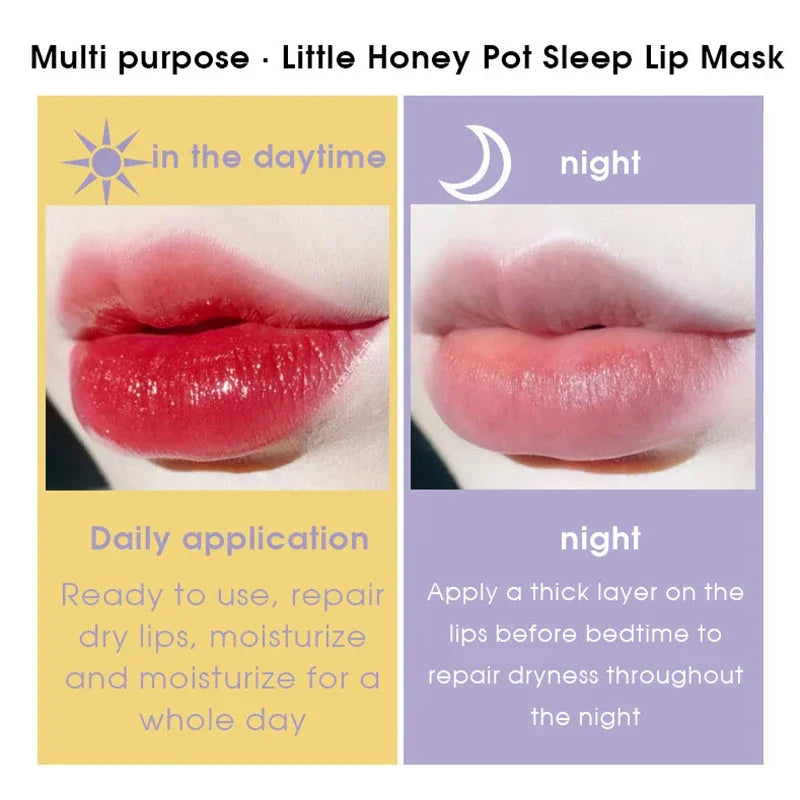 Transparent Honey Pot Lip Mask Moisturizes, Moisturizes, Lightens Lip Lines, Sleep Lip Mask, and Lip Care