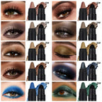 PECOLOVERS Champagne Brown Metallic Eyeshadow Stick - Waterproof, Long-Lasting Glitter Highlighter & Brightening Pencil Crayon