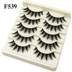 Natural Long Cosplay Makeup Cross Strip False Eyelashes Black Eye Lashes and Cat Eye Lashes 5pairs Mink Eyelashes Faux Cilios