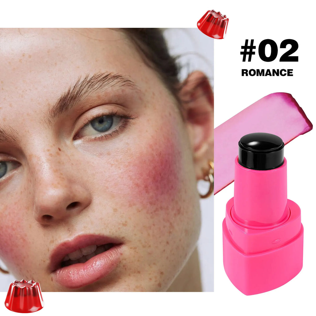 Lip and Cheek Jelly Blush Stick Lipstick Jelly Blusher Stick Makeup, Water Jelly Tint Stick, Lightweight Long Lasting Cosmetics