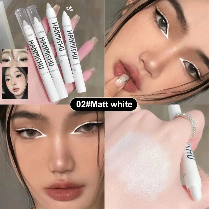 Shimmering Highlight Stick Pearlescent Matte Eyeshadow Stick Glitter White Eyeliner Lying Silkworm Pen Silver Highlighter Pen