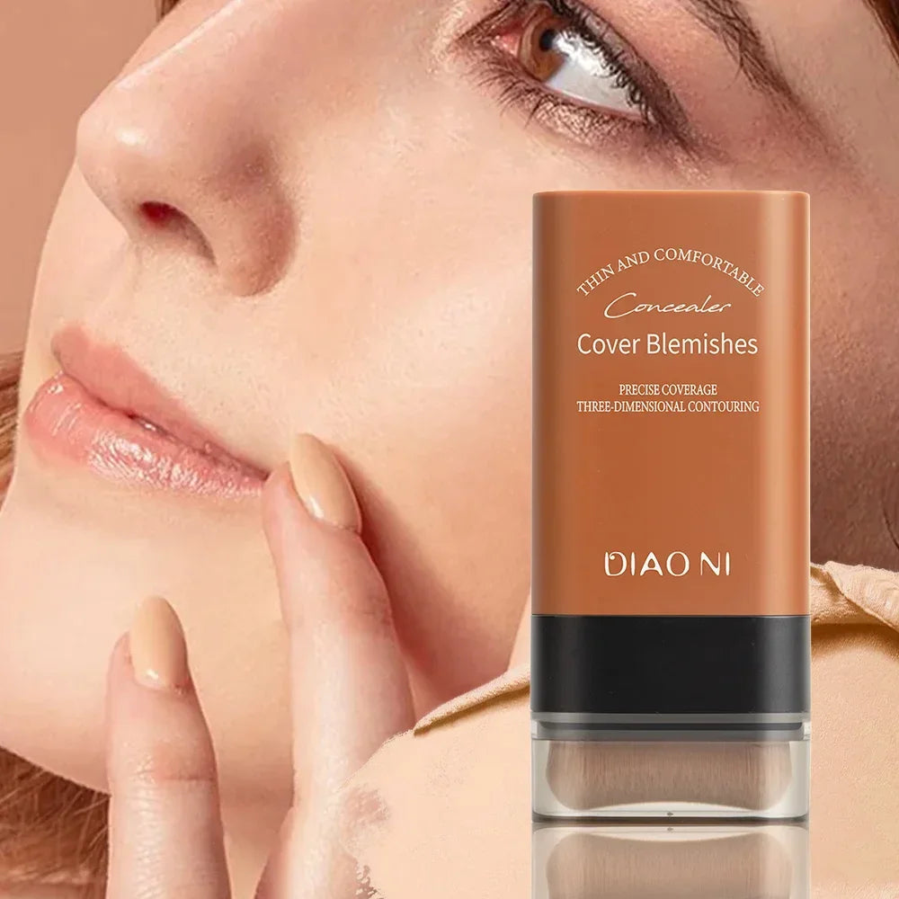 Foundation stick with brush concealer to brighten skin tone and last for a long time without makeup foundation