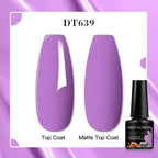 MEET ACROSS 8 Colors Mirror Gel Nail Polish Long-lasting Quick-drying Metallic Gold Silver Red Semi Permanent Varnish Nail Art