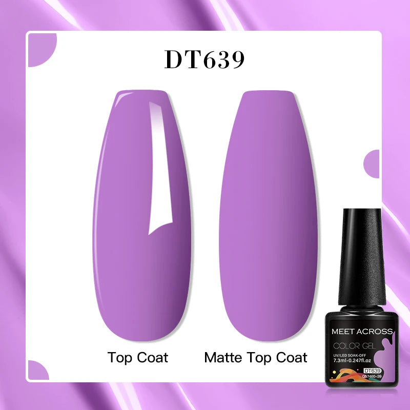 MEET ACROSS 8 Colors Mirror Gel Nail Polish Long-lasting Quick-drying Metallic Gold Silver Red Semi Permanent Varnish Nail Art