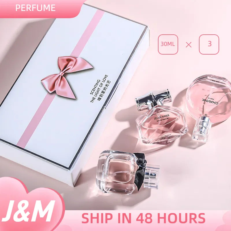 30ml X 3 Women's Perfume Set Floral Fruity Chypre Eau De Parfum Long-Lasting Fresh Scent Gift Box