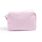 Personalized Seersucker Makeup Bag - Embroidered Name, Wash Bag, Wedding Bridesmaid Gift, Custom Toiletry Pouch