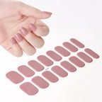 16Tips French Black Semi-Cured Nail Stickers With Glitter Long-Lasting UV Gel Nail Polish Wraps Full Cover Nail Art Decals Patch