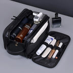 Multi Pockets PU Toiletry Bag For Women Men Travel Essentials Makeup Bags Waterproof Hanging Bag Cosmetic Washing Organizer Bag