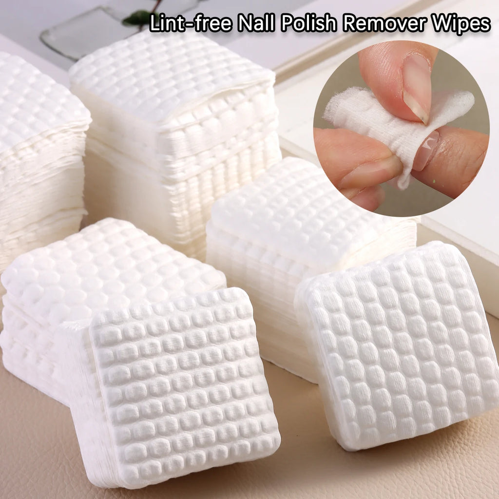 Soft Disposable Nail Polish Remover Pads - Lint-Free Soak Wipe Cleaning Patches for Manicure & Pedicure, Cosmetic Tools for Nail
