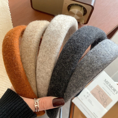 Wool Knitting Headband Hairbands Women Girls Sponge Padded Simple Hair Hoop Band Bezel Hair Accessories Autumn Winter Fashion