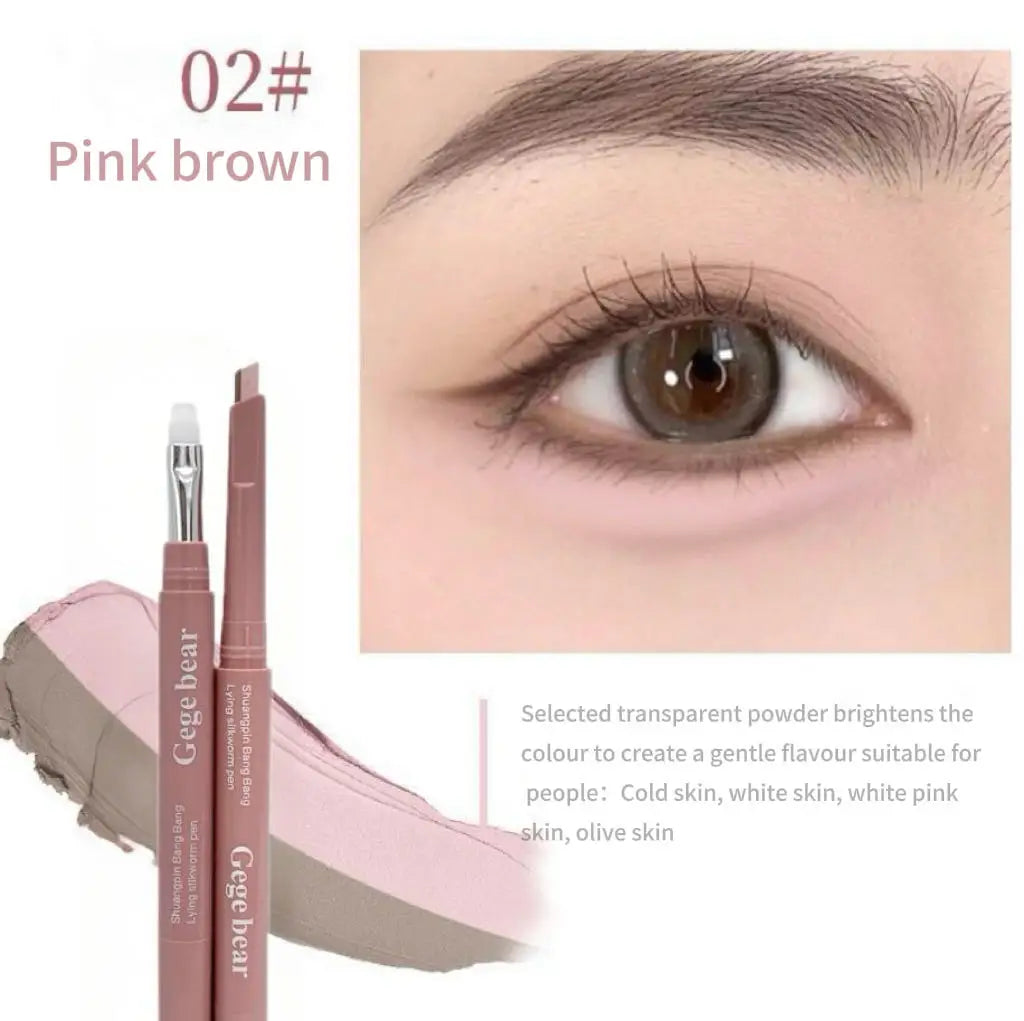 Bicolor Under Eye Pencil 2 In 1 Brightening Highlighter Nude Pink Shadow Stick Aegyo Sal Lying Silkworm Eeyshadow Lash Makeup