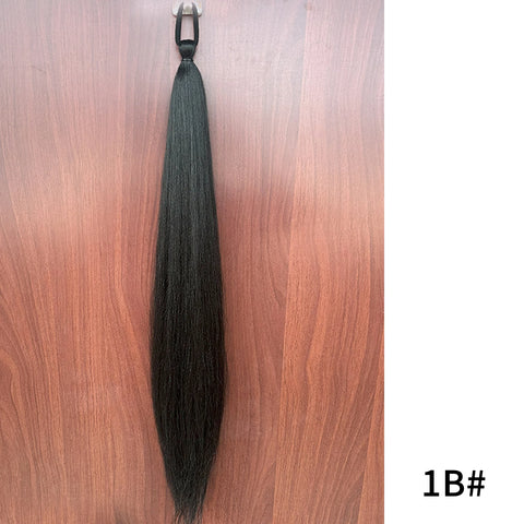 Synthetic Purple Ponytail Extension with Rubber Band Long Straight DIY Braided Pony Tail Hairpiece Women Hair Accessories