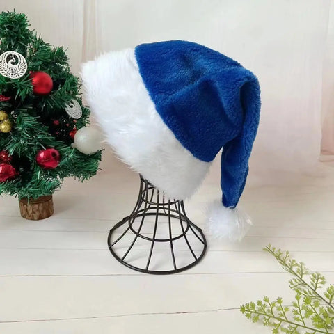Christmas Santa Hat Xmas Pink Long Plush Holiday Red Black Hat For Adults And Kids Unisex 2024 New Year Festive Party Supplies