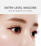 QIC Double Effect 4D Mascara Waterproof Long Curl Natural Thick Eyelash 2-in-1 Black Mascara with 2 Brush Heads