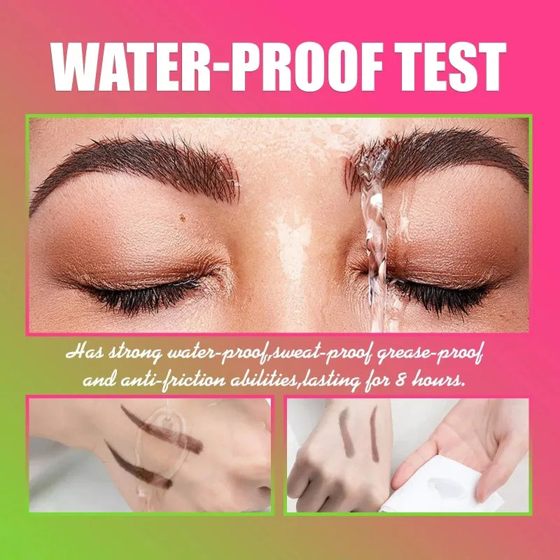 Rotating Liquid Eyebrow Dye Tint Brush Pencil Long Lasting Coloring Eyebrow Tattoo Waterproof Makeup Eyebrow Cream Stencil Kit