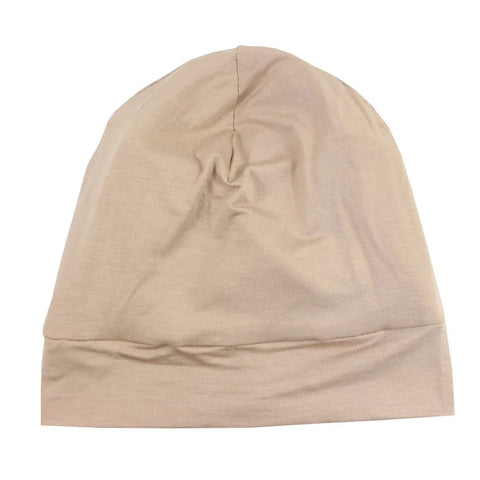 Satin Lined Hair Bonnet Hat For Women Men Bamboo Cotton Elastic Night Sleeping Cap Silk Skullies Beanie Hat Curly Hair Headwrap