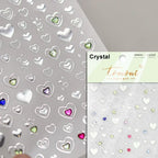 5D Gradient Love Gem Glitter Love Heart Colorful Cat's Eye Rhinestone Soft Self Adhesive Nail Art Stickers Shiny Manicure Decals