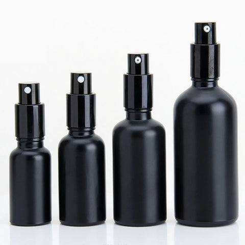 1x 5x 15ml 30ml 100ml Essential Oil Spray Bottle Black Fine Mist Perfume Atomizer Refillable Glass Bottles Empty bottle shampoo
