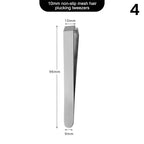 Durable Thickened Stainless Steel Tweezers for Beard Eyebrow Hair Removal Flat Tip Design Easy Grip Facial Hair Plucking Tool