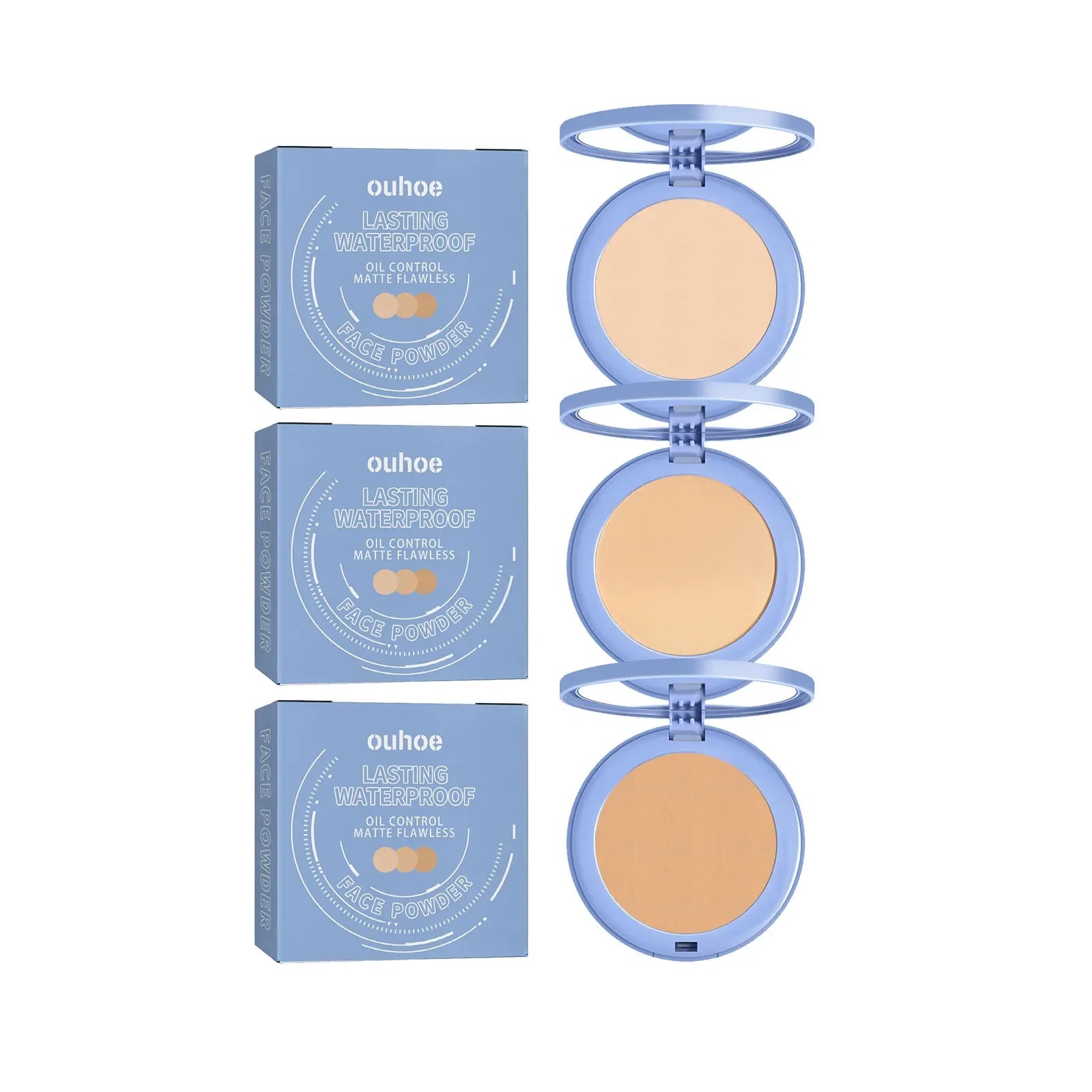 Face Setting Pressed Powder Oil Control Invisible Pores Waterproof Matte Long Lasting Natural Setting Powder Foundations Makeup