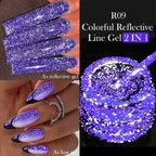 LILYCUTE 5ml Super Bright Silver Metallic Painting Liner Gel Nail Polish Drawing Stripe Graffiti Mirror Pull Line UV Gel Varnish