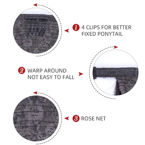 Ponytail Human Hair Straight Brazilian Drawstring Ponytail Remy Human Hair for Women 60g 80g 100g 120g Clip in Hair Extensions