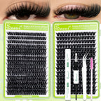 SEEUI DIY Cluster Lashes Kit Individual Lashes 3D Faux Mink Lashes Wispy Eyelash Extension Kit with Bond&Seal Lash Tweezer