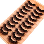 10 pairs of Russian striped eyelashes fluffy artificial mink eyelashes 3D fake eyelashes Russian curly eyelashes fake eyelashes