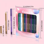 CmaaDu 12 Pcs Set of Waterproof Eyeliner Pens with Shimmering Effects - Includes Eyeshadow Durable and Easy to Color Highlighter
