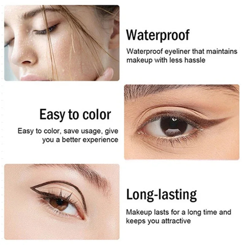 Waterproof Black Eyeliner Pencils Smudge-Proof Long-Lasting Beginner-Friendly Eye Makeup High Pigment Black White Eye Liner Pen