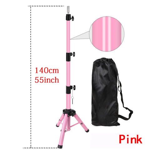 55Inch Mannequin Head Stand Adjustable Heavy Duty Wig Stand Tripod For Cosmetology Hairdressing Training Head Stand With Tray