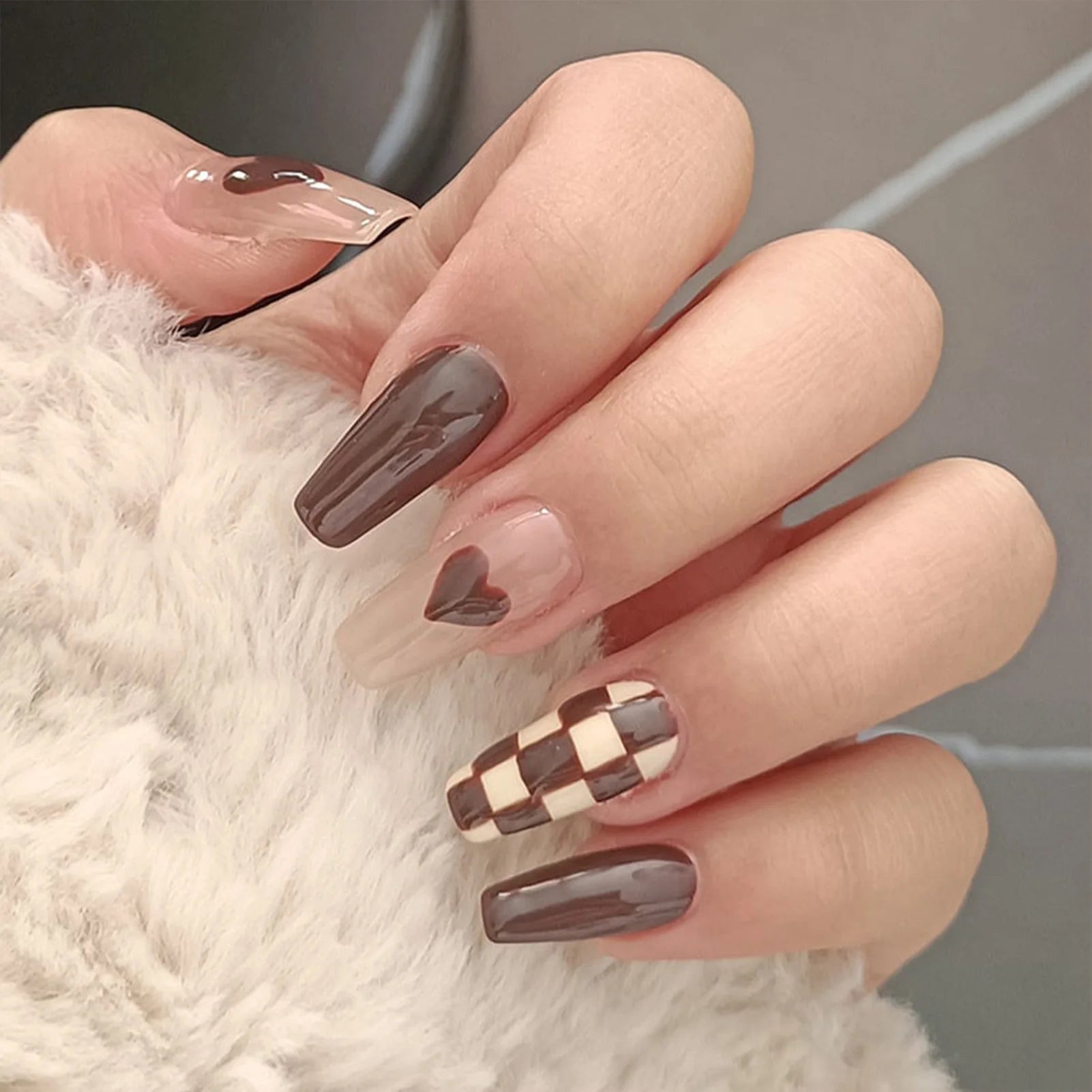 24pcs Cloud Pattern False Nails Korean Sweet Style Lady Women Manicure Supplies Press on Nail Fashion Girl Fake Nail Patches