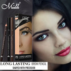 2pcs MENOW 3 Colors Long Lasting Waterproof Eyebrow Pencils Double Use Wooden Pole Eyeliner Permanent Makeup Tattoo Accessories